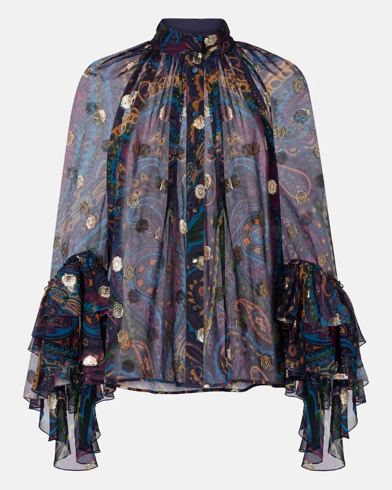 Etro Bluse aus Seide Blau