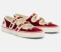 Sneakers Dollyboard aus Samt mit Kristallen