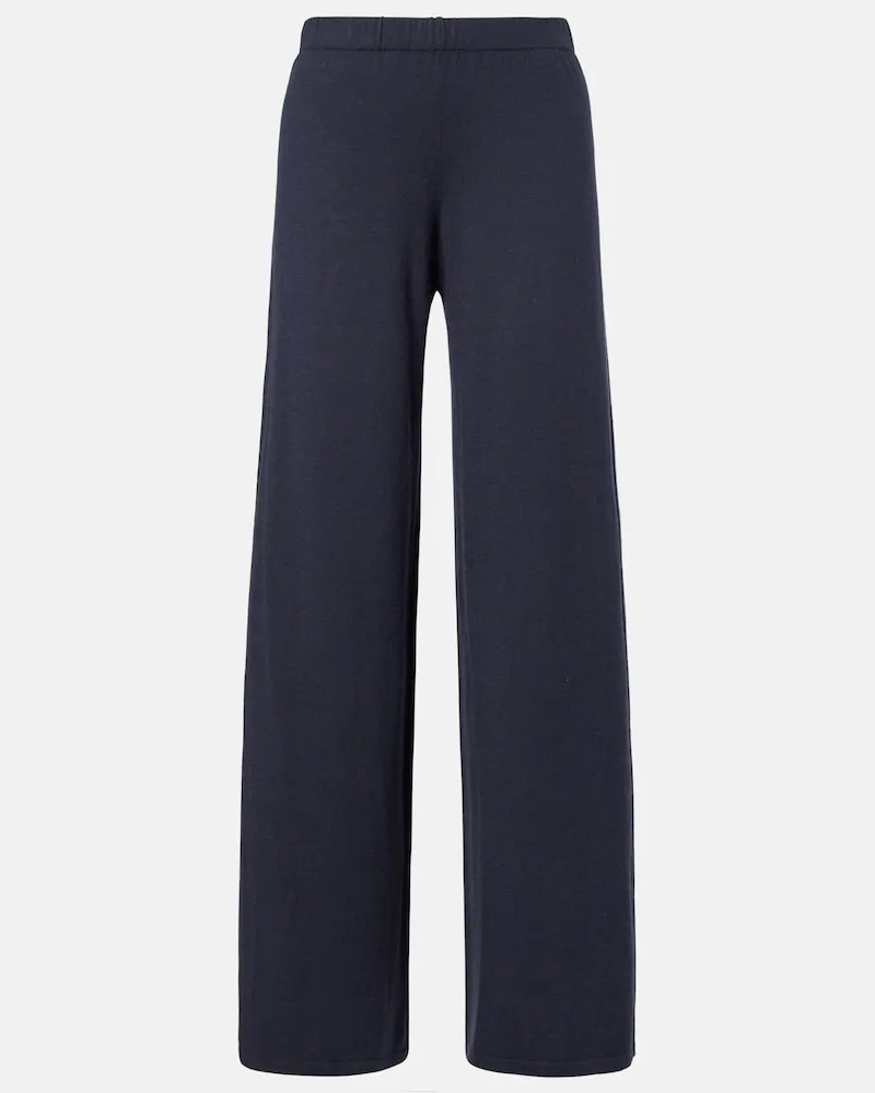 Lisa Yang Hose Aina aus Baumwolle und Kaschmir Blau