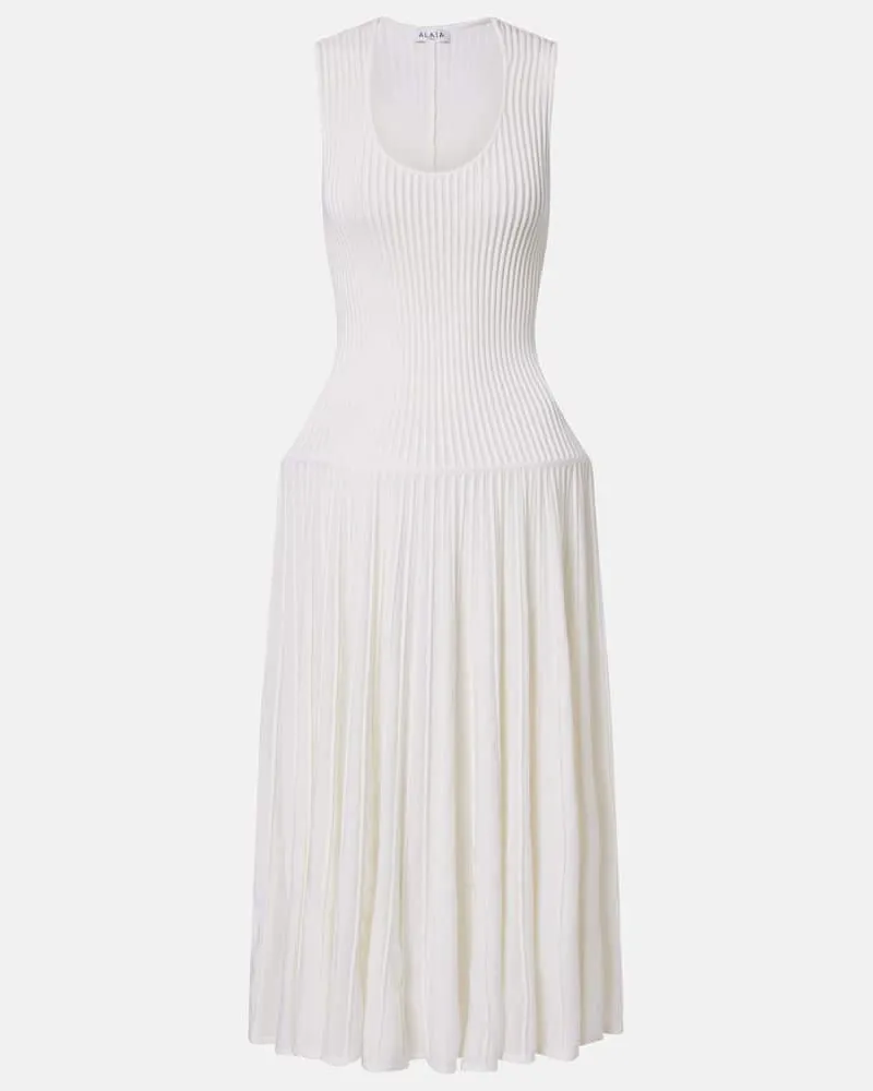 Alaïa Alaïa Maxikleid aus einem Wollgemisch Weiß