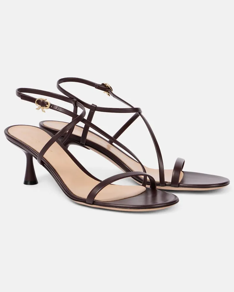 Gianvito Rossi Sandalen 55 aus Leder Burgunderrot