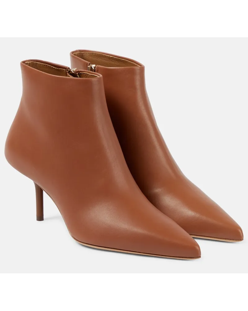 Max Mara Ankle Boots aus Leder Braun