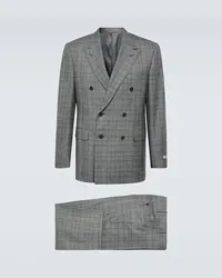 Canali Anzug Prince of Wales aus Wolle Grau