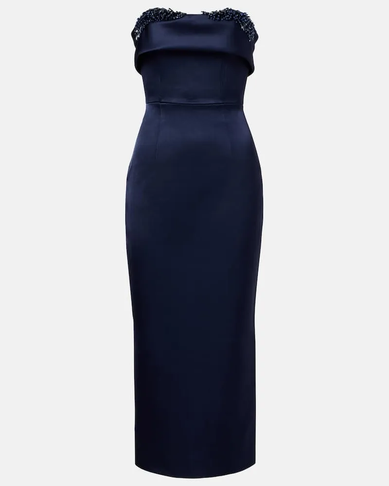 Rachel Gilbert Verziertes Cocktailkleid Laira Blau
