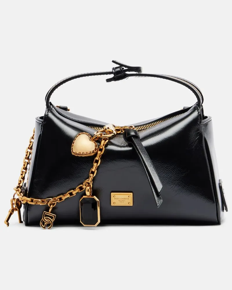 Dolce & Gabbana Tote Bag Vittoria Small aus Leder Schwarz