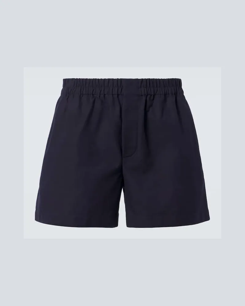 Gucci Bestickte Shorts aus Baumwolle Blau