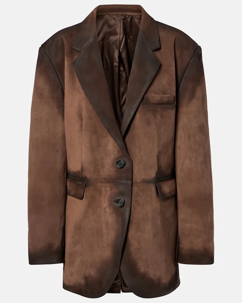 Acne Studios Blazer aus Veloursleder Braun