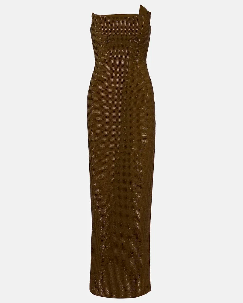 Roland Mouret Robe mit Kristallen Braun