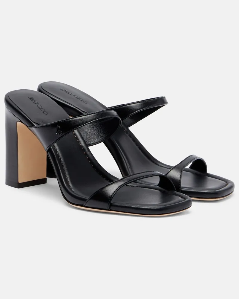 Jimmy Choo Mules Lucian aus Leder Schwarz