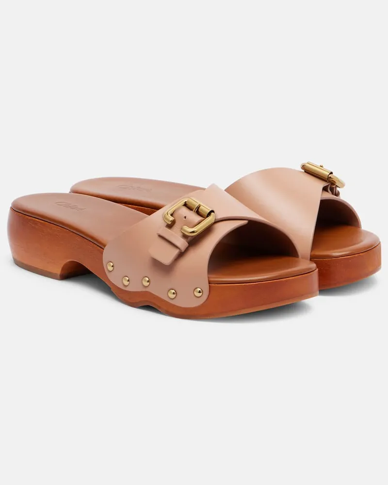 Chloé Chloé Clogs Jeannette 40 aus Leder Rosa