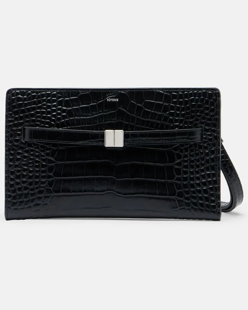 Totême Schultertasche Small aus Leder Schwarz