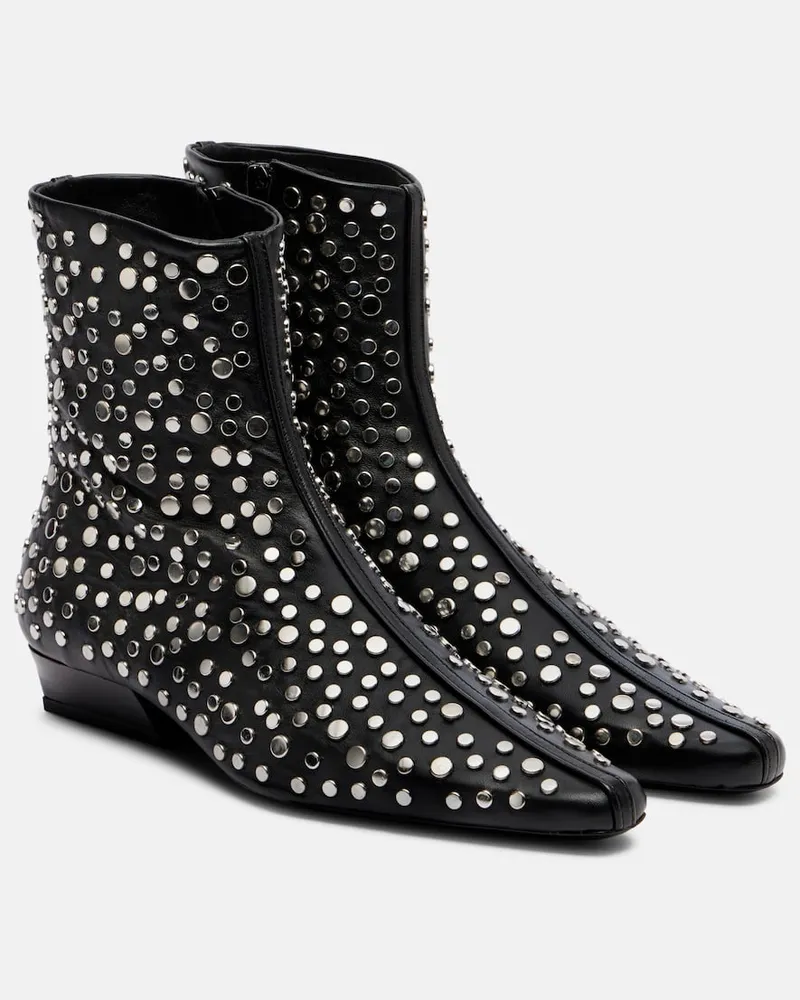 STAUD Ankle Boots Wally aus Leder Schwarz