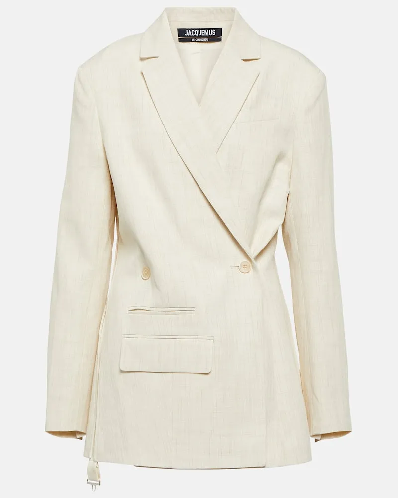 Jacquemus Blazer La Veste Tibau aus einem Leinengemisch Weiß