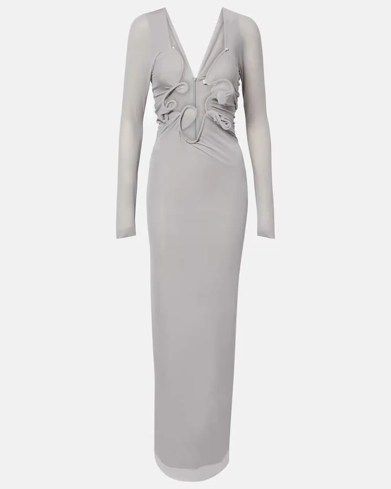 Christopher Esber Maxikleid Molded Venus aus Mesh Grau