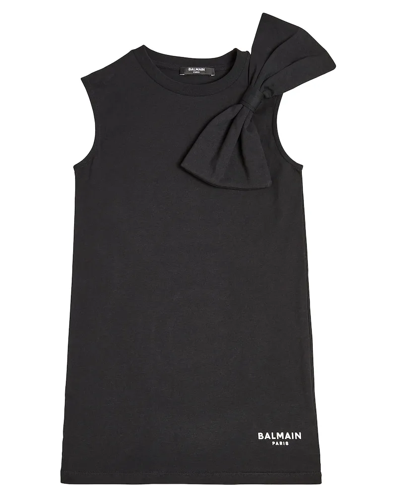 Balmain Kleid aus Baumwoll-Jersey Schwarz