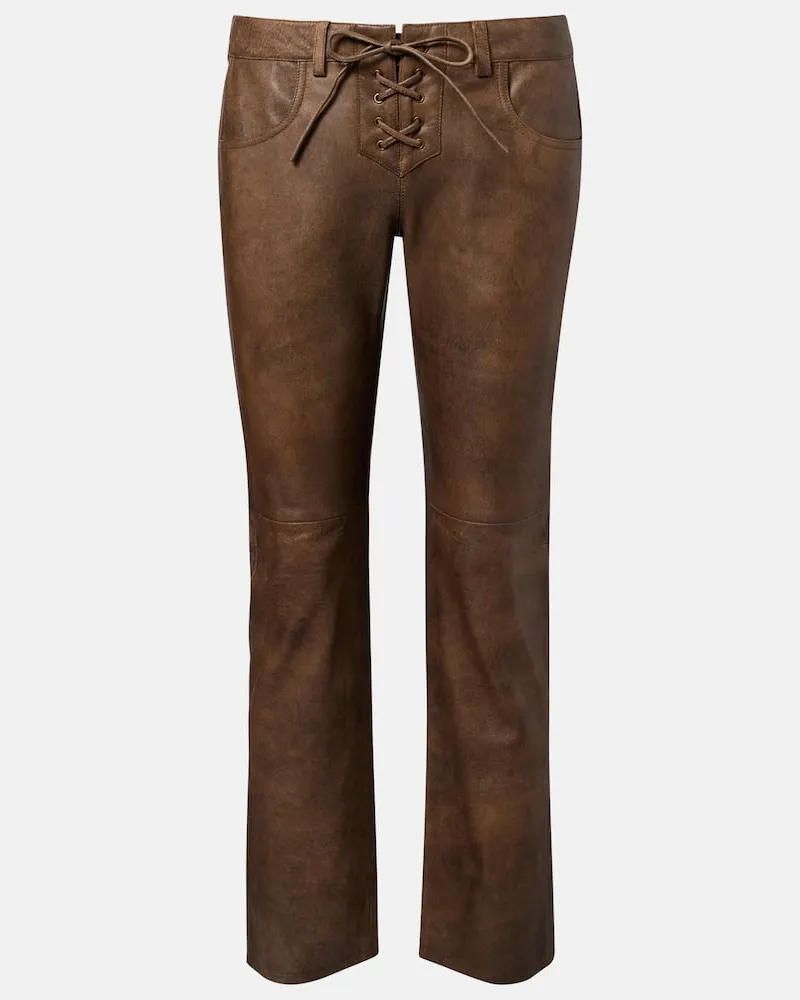 Isabel Marant Gerade Hose Vanel aus Leder Braun