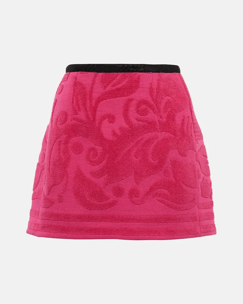 Marine Serre Minirock aus Frottee Rosa