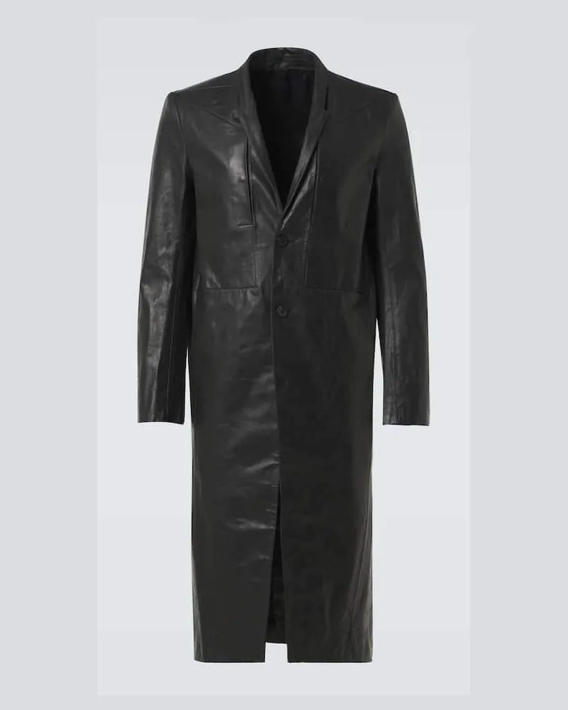 Rick Owens Mantel aus Leder Schwarz