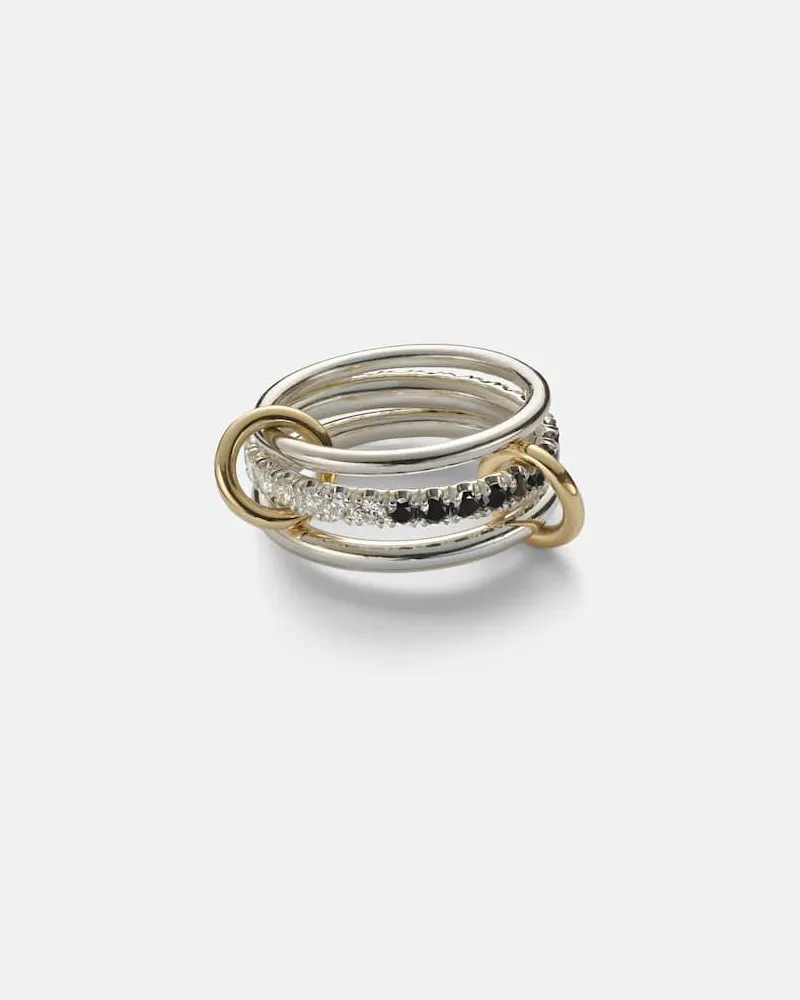 Spinelli Kilcollin Ring Petunia Eclipse aus Sterlingsilber mit 18kt Gelbgold und Diamanten Silber