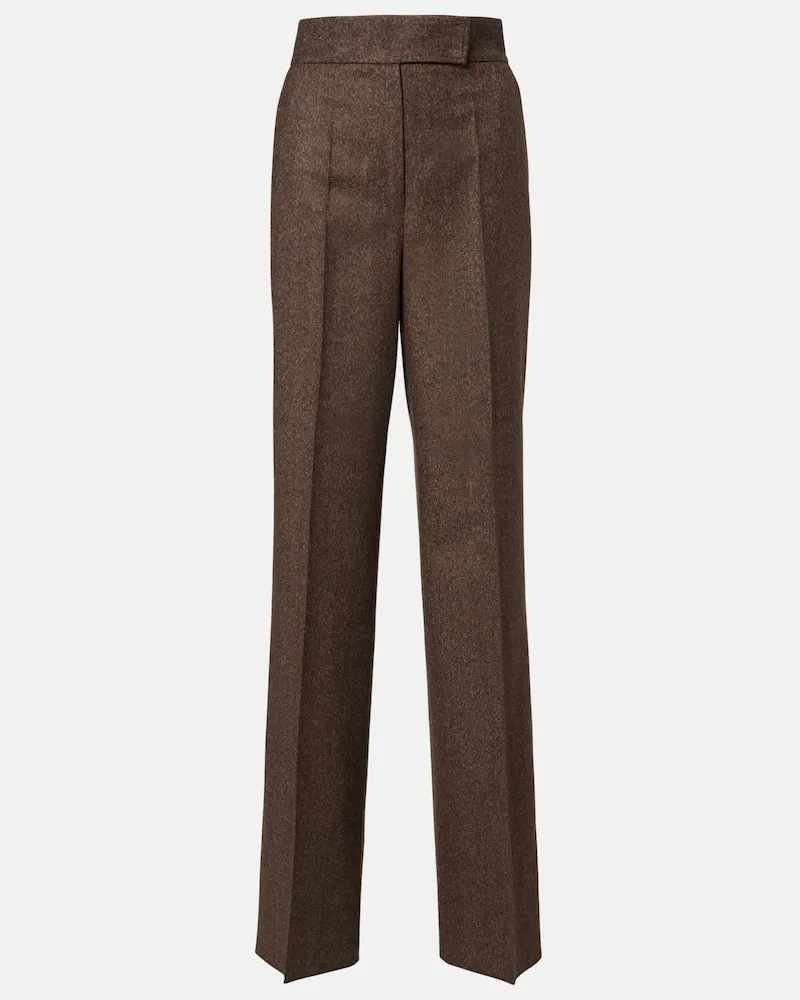Max Mara Gerade Hose aus Schurwolle Braun