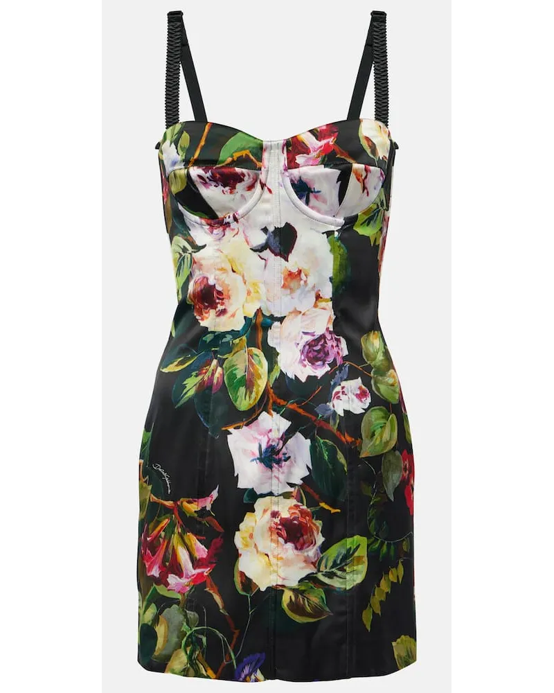 Dolce & Gabbana Minikleid aus Satin Multicolor