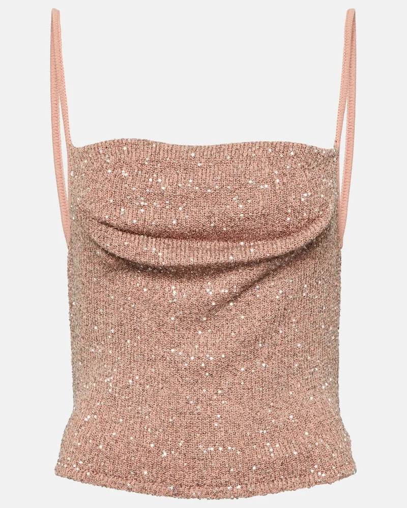 Altuzarra Verziertes Cropped-Top Diaplo aus Strick Rosa