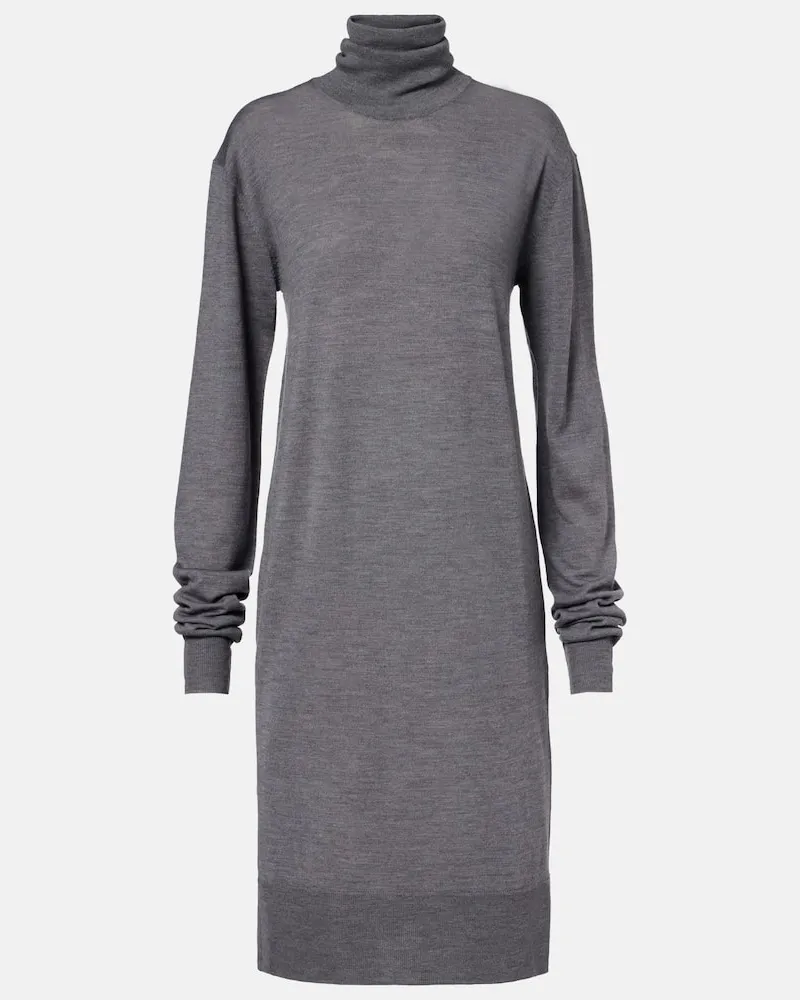 Totême Pulloverkleid aus Wolle und Seide Grau