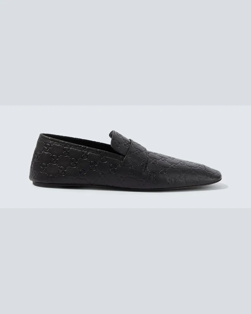 Gucci Loafers GG aus Leder Schwarz