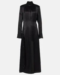 Maison Margiela Maxikleid aus Satin Schwarz