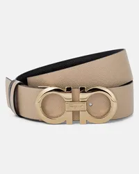 Ferragamo Wendbarer Guertel Gancini aus Leder Beige