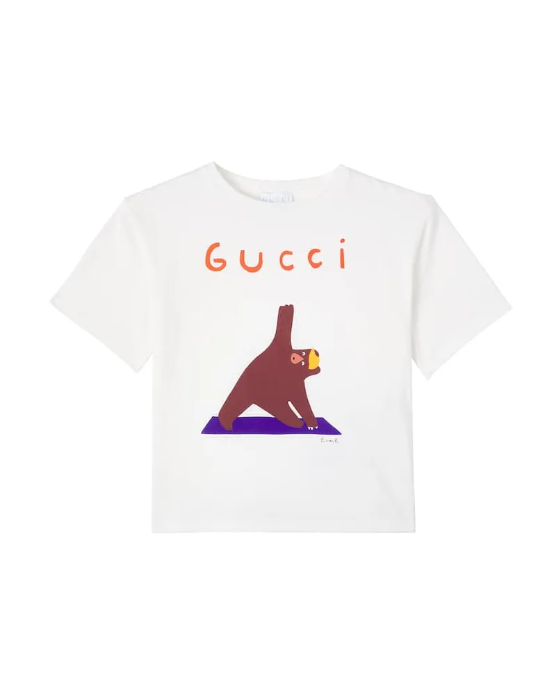 Gucci X Euan Roberts T-Shirt aus Baumwoll-Jersey Weiß