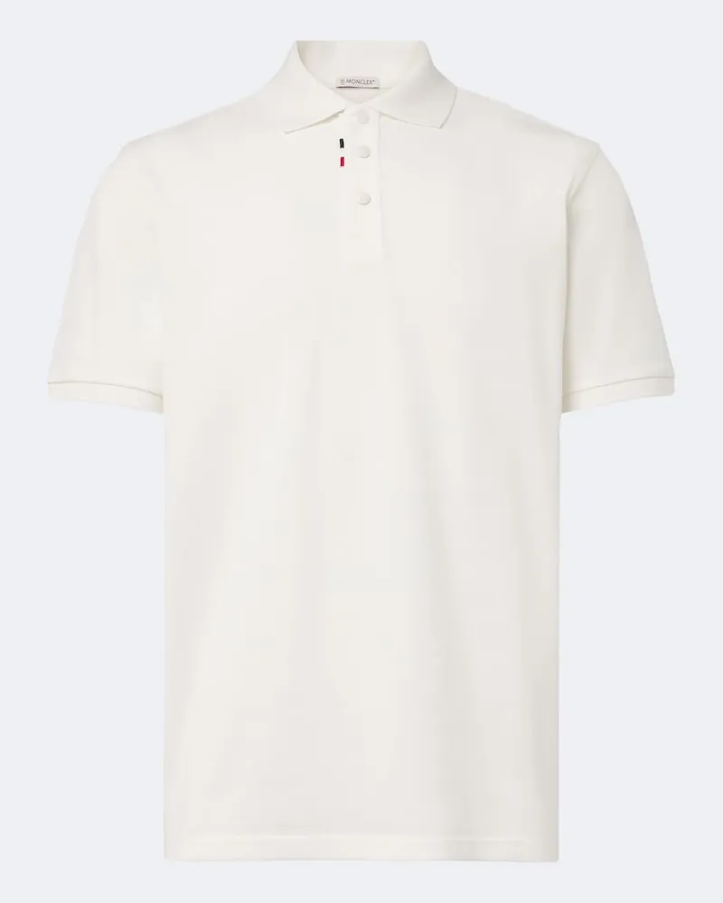 Moncler Poloshirt aus Baumwoll-Piqué Weiß
