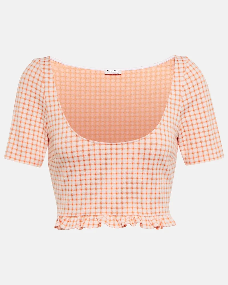 Miu Miu Cropped-Top Orange