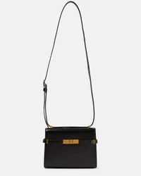 Saint Laurent Schultertasche Manhattan Mini aus Leder Schwarz