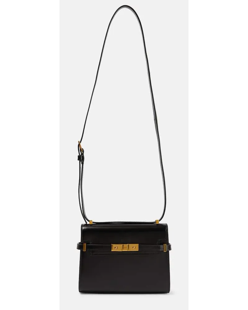 Saint Laurent Schultertasche Manhattan Mini aus Leder Schwarz