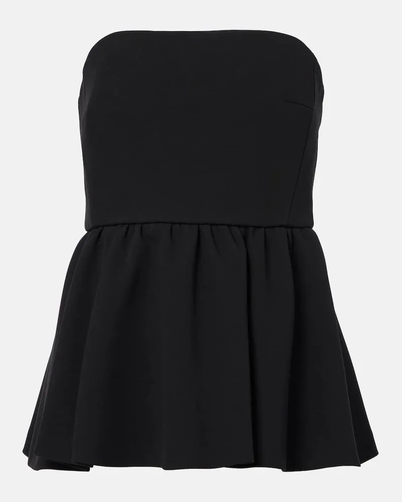 Max Mara Bustier-Top aus Sablé Schwarz