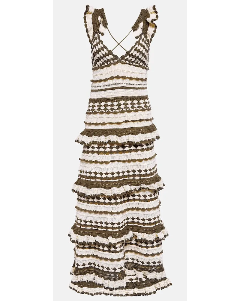 Zimmermann Midikleid Devi aus Baumwolle Braun