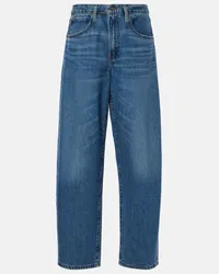 Frame Denim Mid-Rise Barrel Jeans Blau