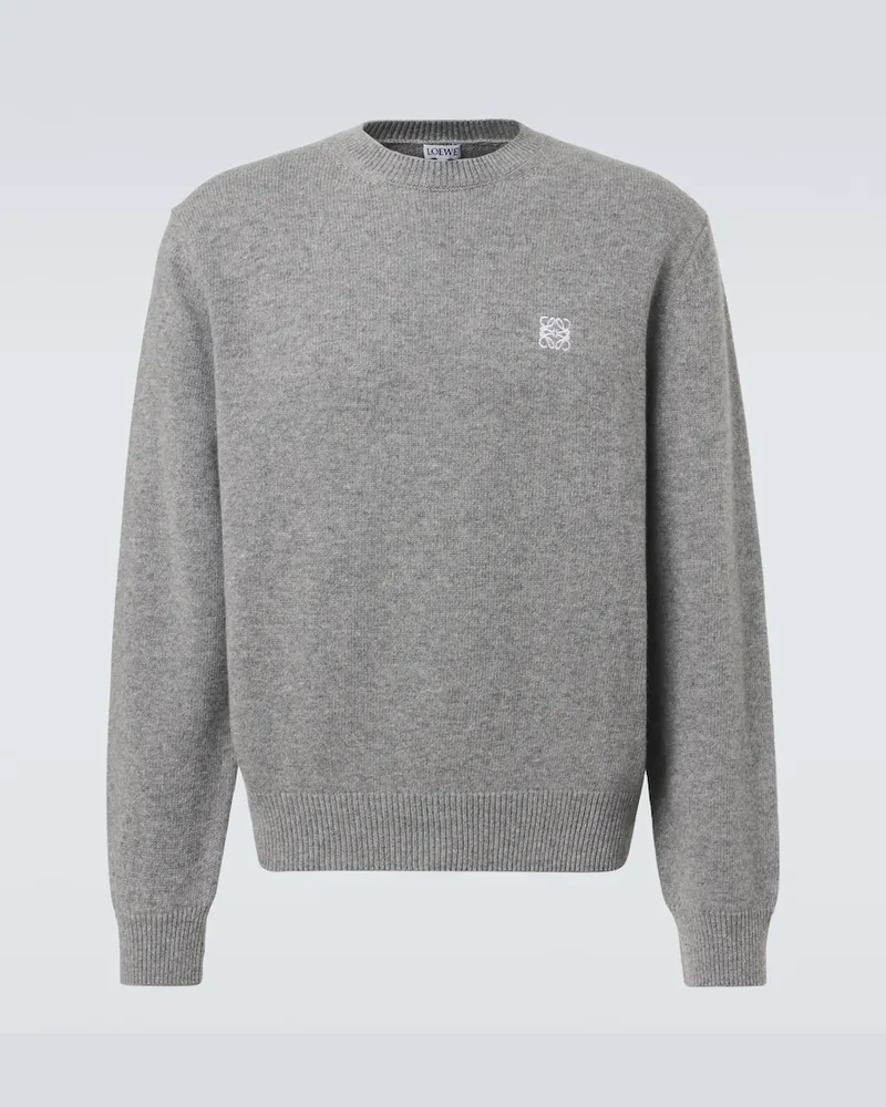 Loewe Pullover Anagram aus Wolle Grau