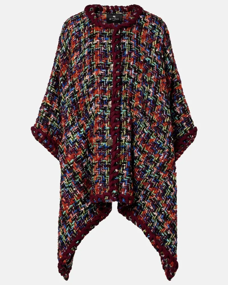 Etro Cape aus Tweed Multicolor