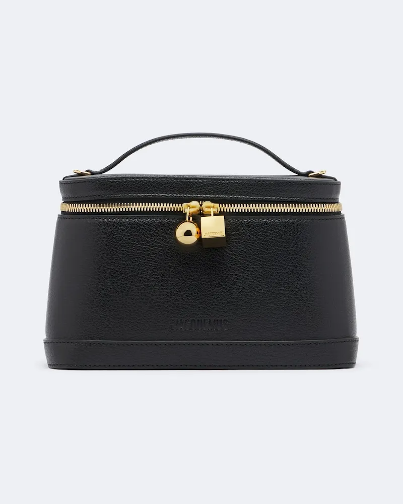 Jacquemus Schultertasche Petit Vanity aus Leder Schwarz