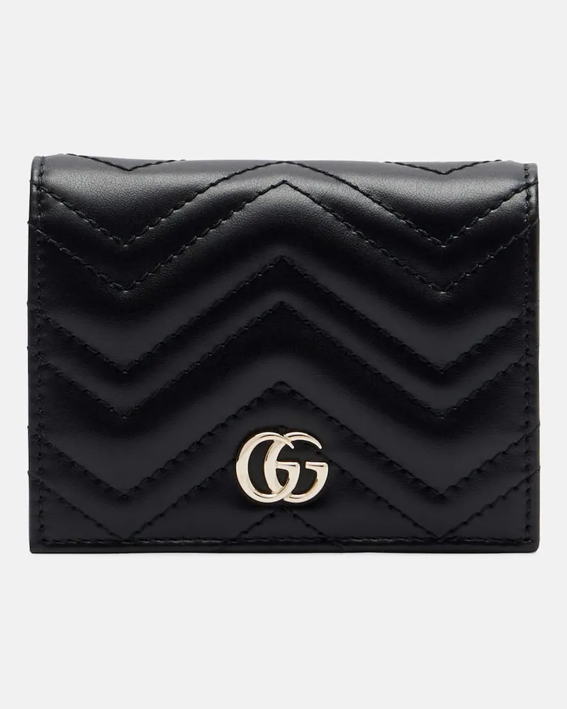 Gucci Portemonnaie GG Marmont Small aus Leder Schwarz