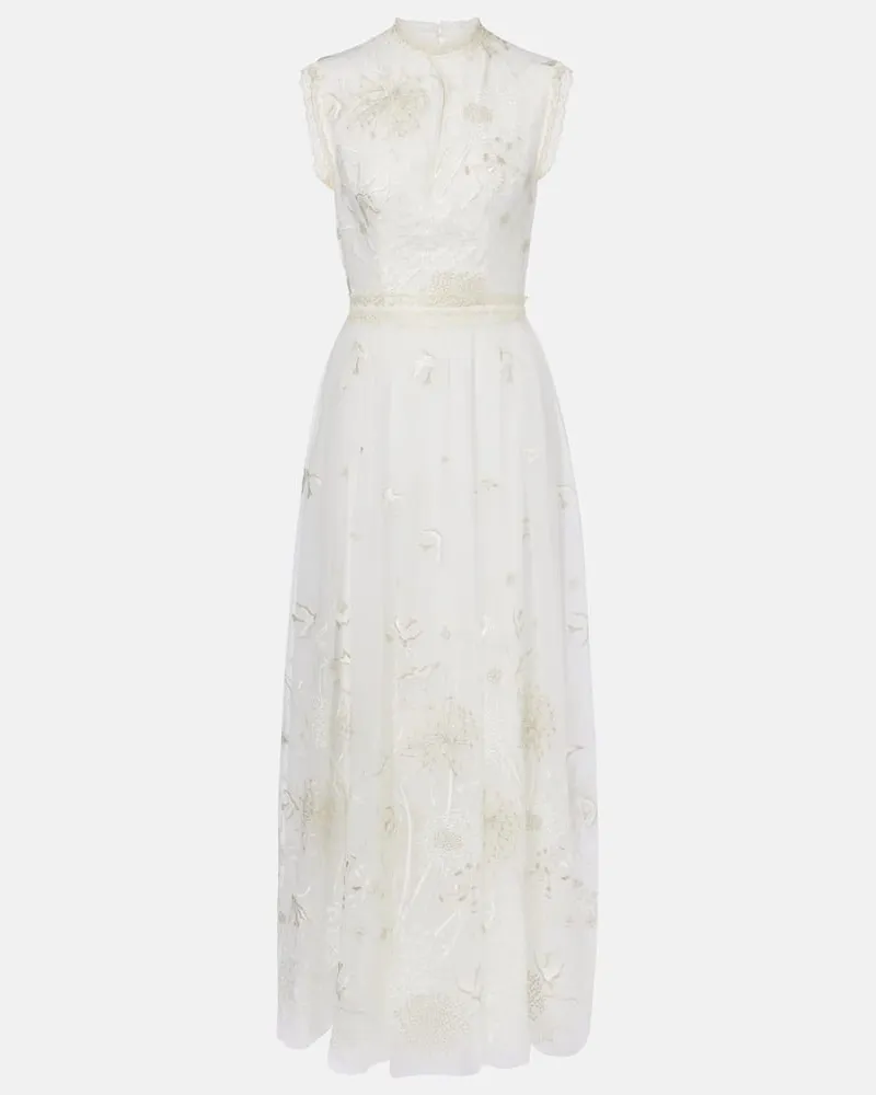 COSTARELLOS Bridal Bestickte Robe Weiß