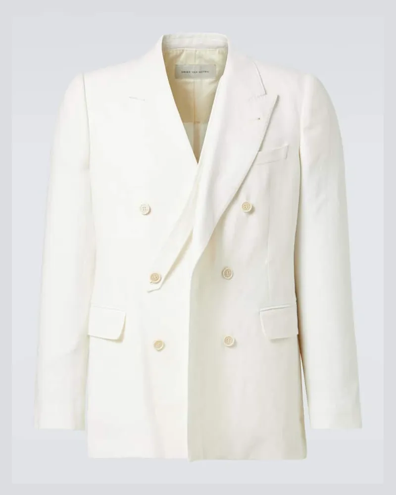 Dries van Noten Blazer aus einem Leinengemisch Nude