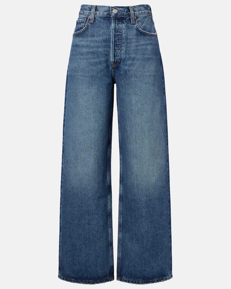 AGOLDE High-Rise Wide-Leg Jeans Low Slung Baggy Blau