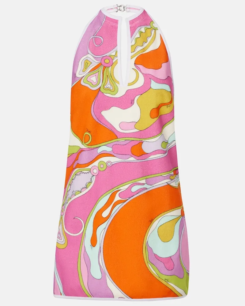 Emilio Pucci Orchidee Minikleid aus Frottee Multicolor