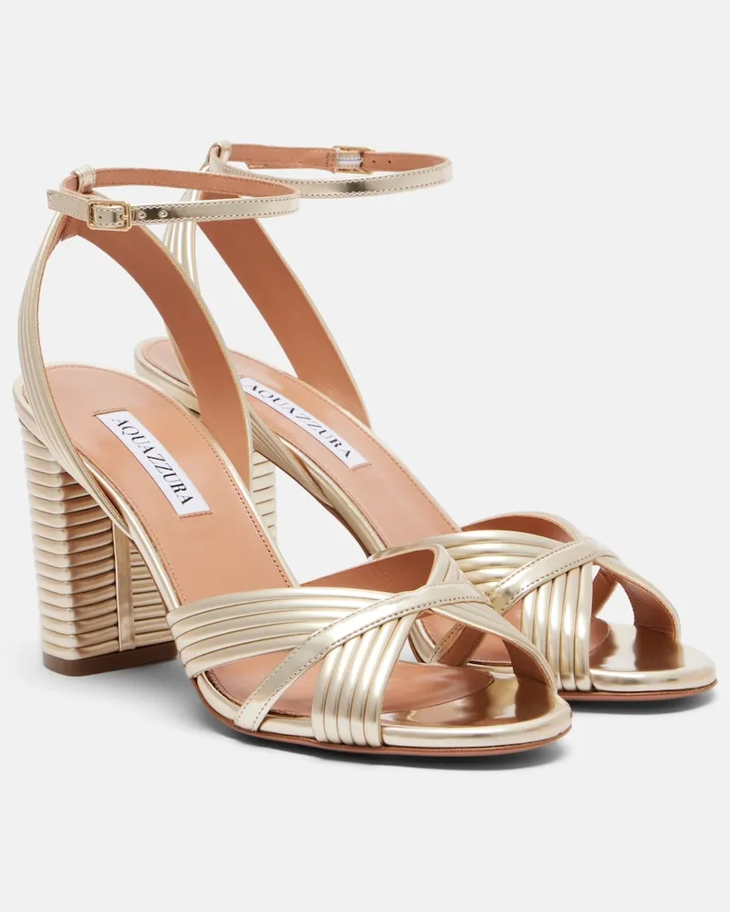 Aquazzura Sandalen Very Sundance aus Metallic-Leder Gold
