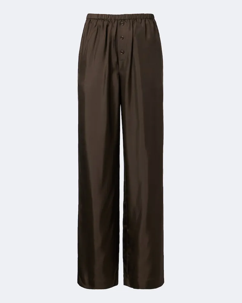 Róhe Róhe Weite Hose aus Seide Braun