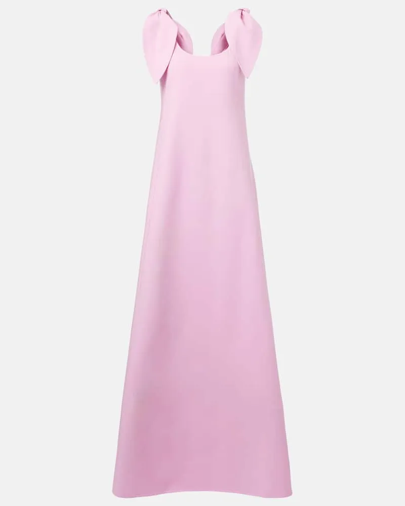 Oscar de la Renta Maxikleid aus einem Wollgemisch Rosa