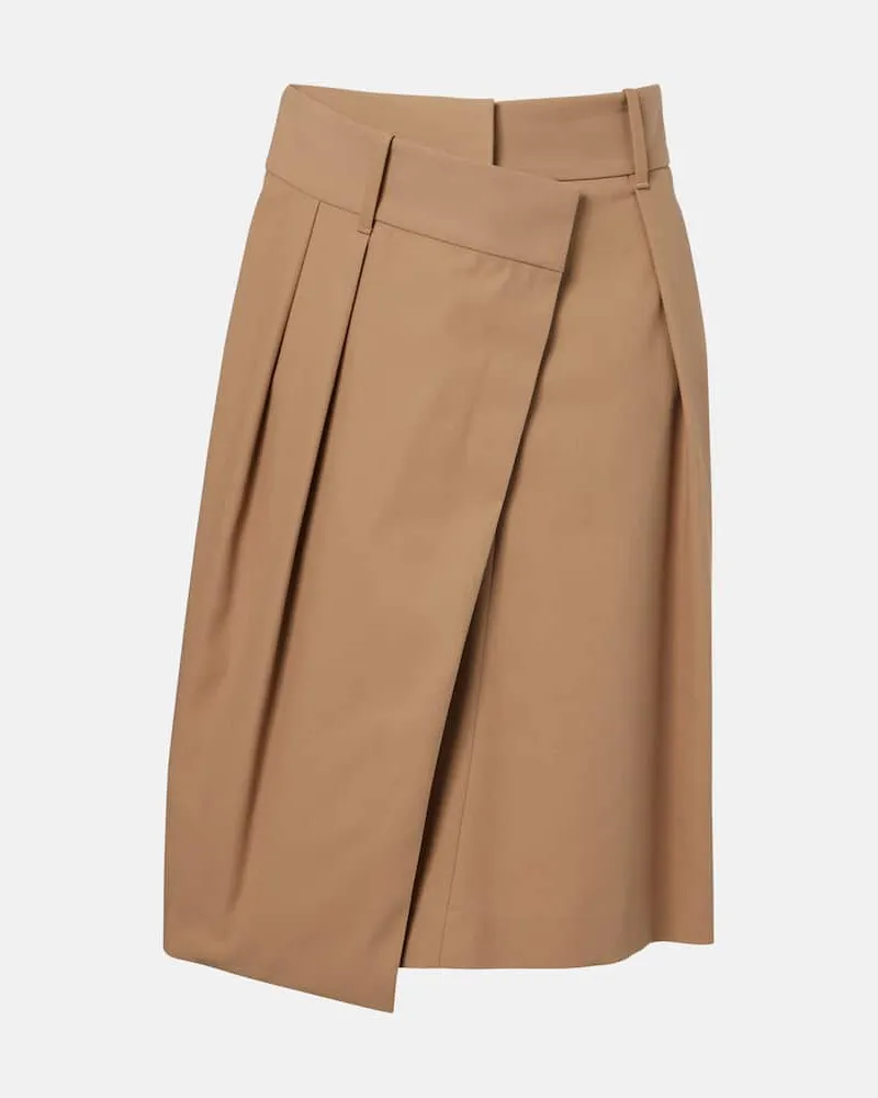 Loewe Midirock aus Baumwoll-Twill Beige
